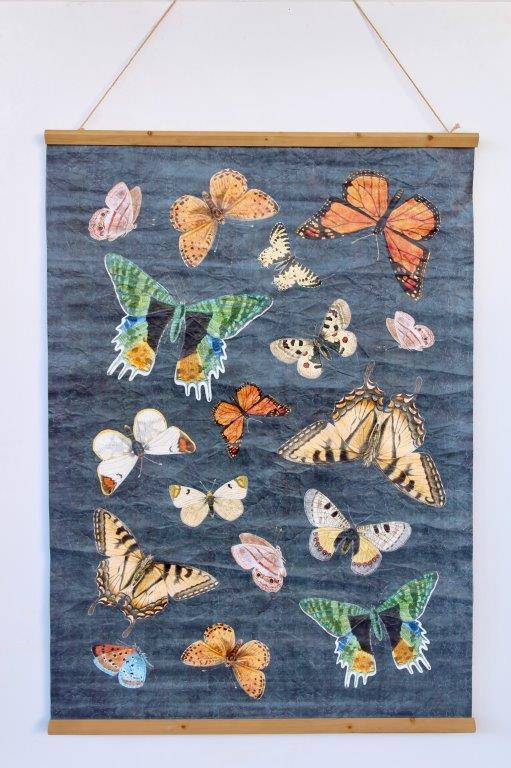 BLACK BUTTERFLY WALL HANGINGS 130 x 90cm